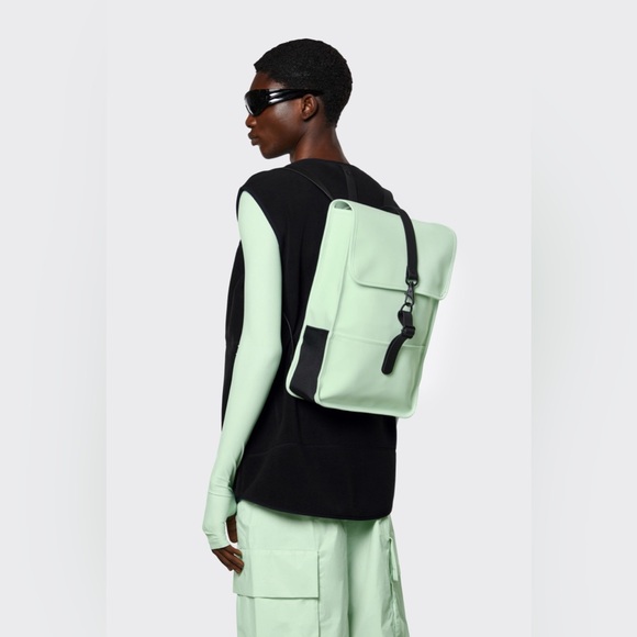 RAINS Waterproof Mineral Mint Green Mini Backpack NEW - Picture 5 of 7